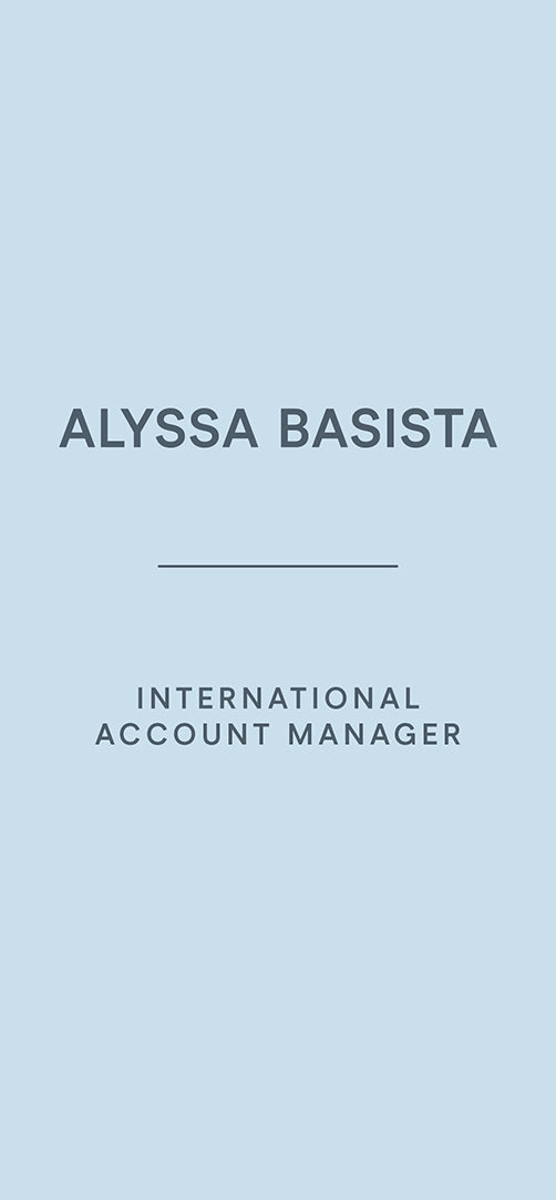 the name and position of NuFACE employee Alyssa Basista, International Account Manager