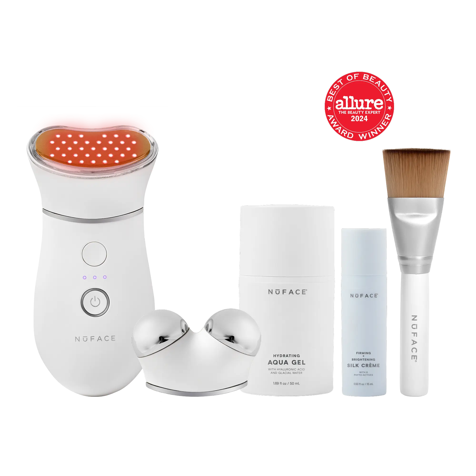 TRINITY+ with Red Light Therapy Attachment - Smart Microcurrent + LED Red Light Facial Toning Kit