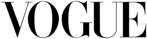 The word 'VOGUE' in a bold black serif typeface on a plain white background.