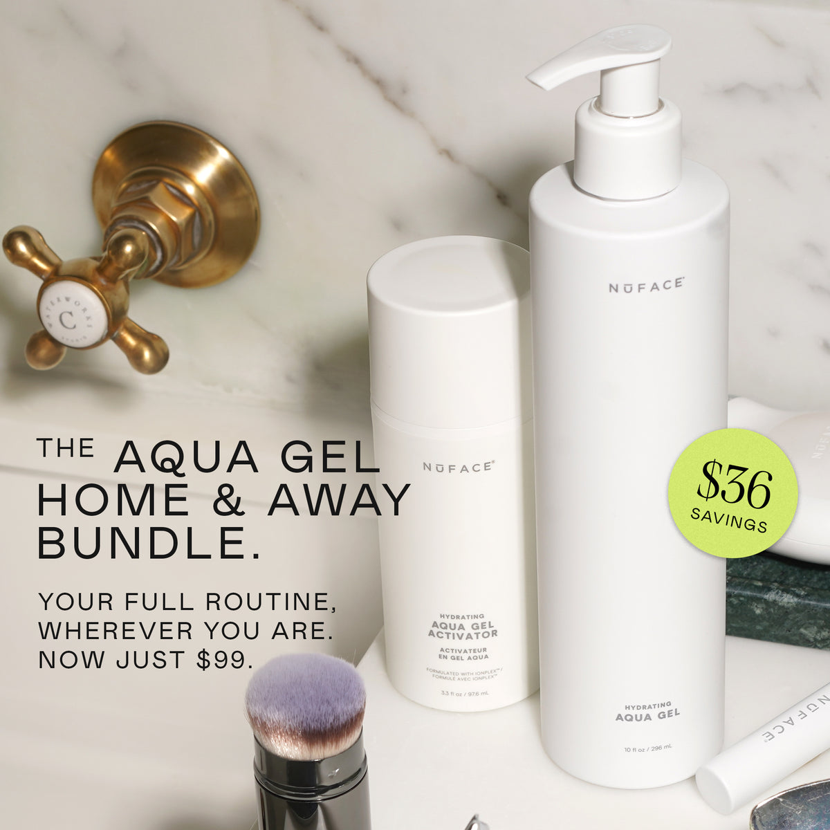 Hydrating Aqua Gel Home & Away Duo - Hydrating Microcurrent Gel Activator