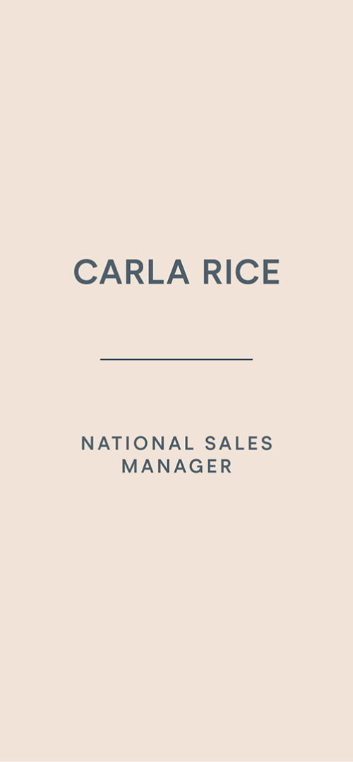 the name and position of NuFACE employee Carla Rice, National Sales Manager